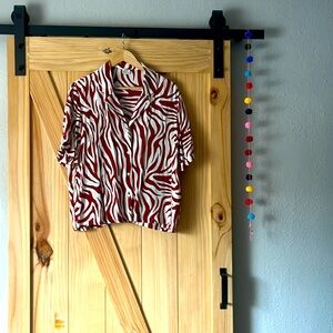 JDY zebra print camp shirt